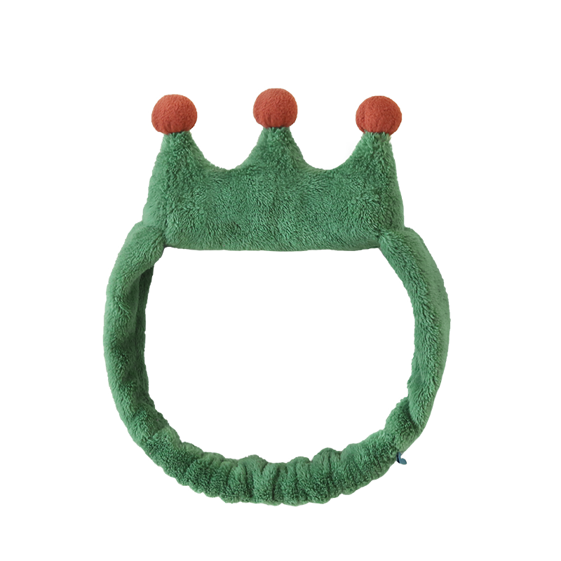 Green Plush Face Wash Headband for Hair & Skincare - Nocturnal Giant Ball