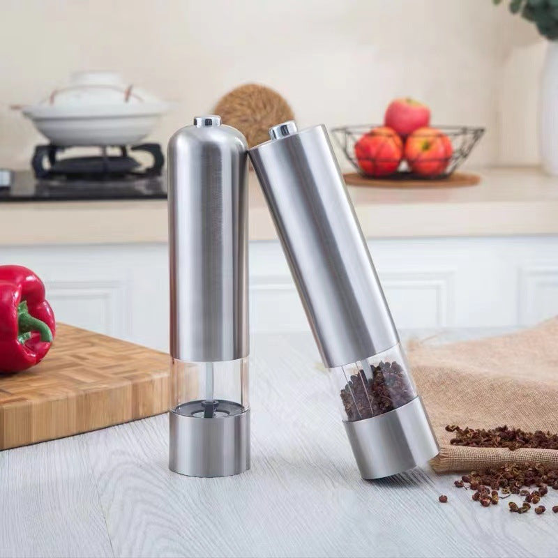 Electric Pepper Grinder Stainless Steel Adjustable Coarse Salt & Spice Mill