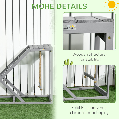 Wooden Chicken Swing Set with Perches and Ladder for Coop Enrichment