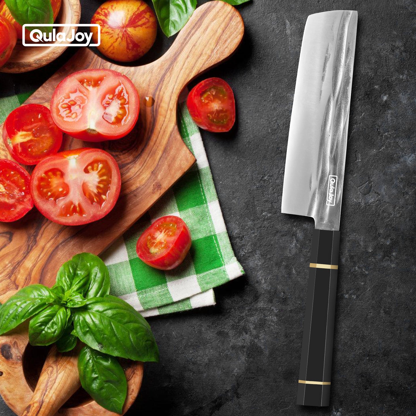 8-Inch Hand Forged Chef Knife - Swedish Sandvik Steel, Octagonal Handle
