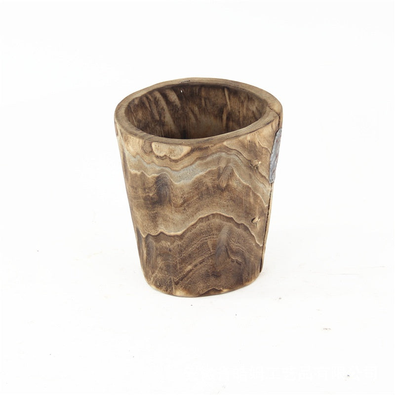 Handmade Wooden Flower Pot - Modern Garden Planter with Rustic Style