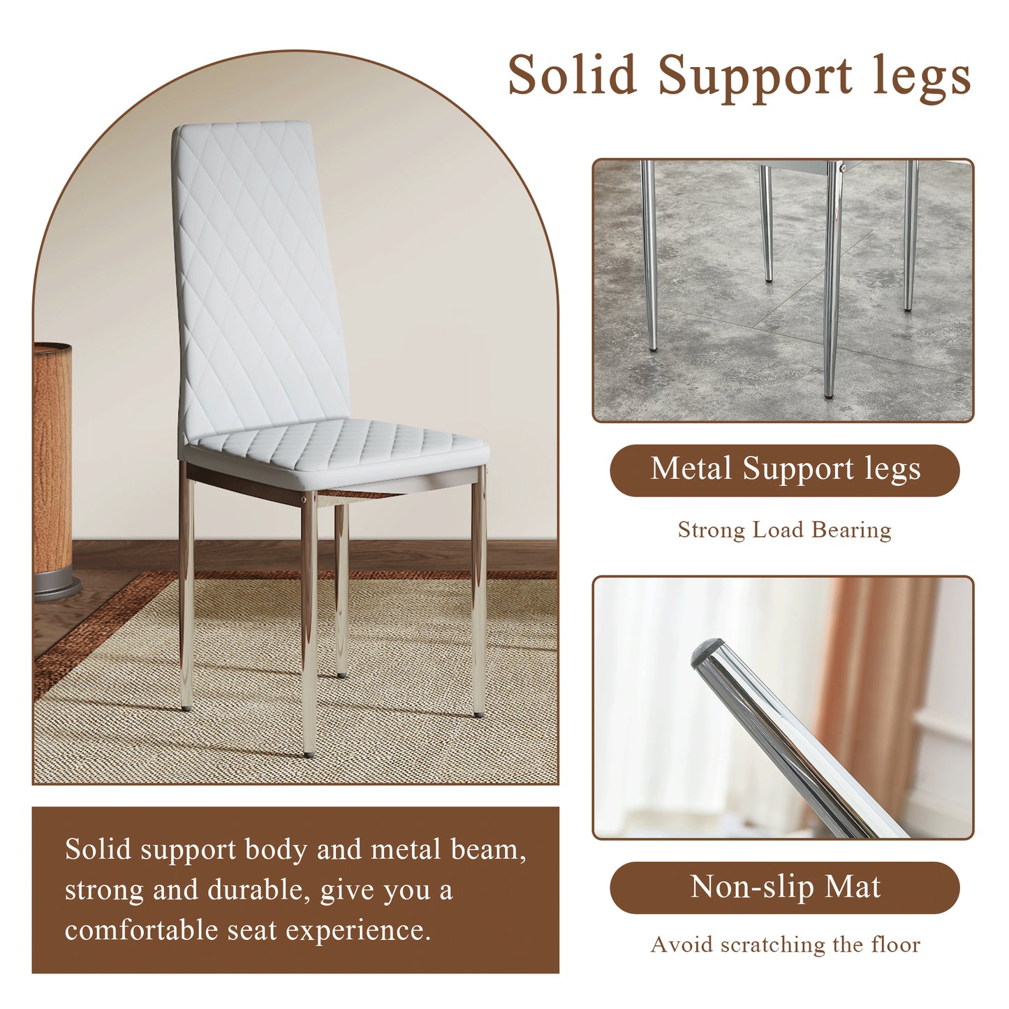 Modern Style Dining Chairs Set Of 6 In Light Gray, Essential For