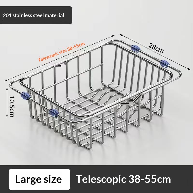 Stainless Steel Dish Basin Sink Drain Rack - Kitchen Countertop Organizer