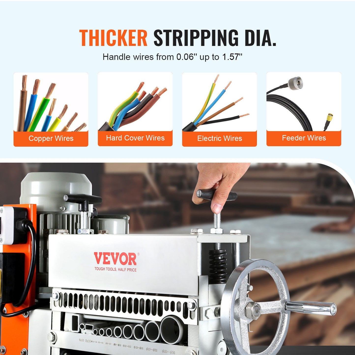 Electric Wire Stripping Machine 370W Fast Cable Peeler for Copper Recycling