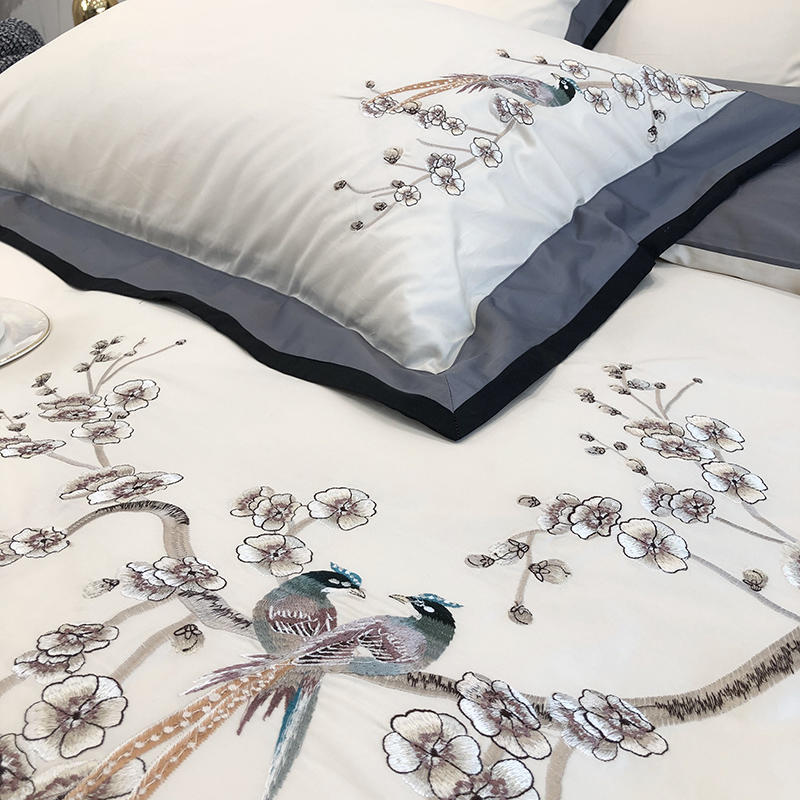 Chinese Style 100% Long-Staple Cotton Bed Sheet Set - Four-Piece Bedding