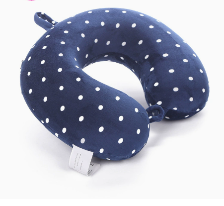 Polka Dot Travel Neck Pillow with Micro Beads U Shape Support Lightweight