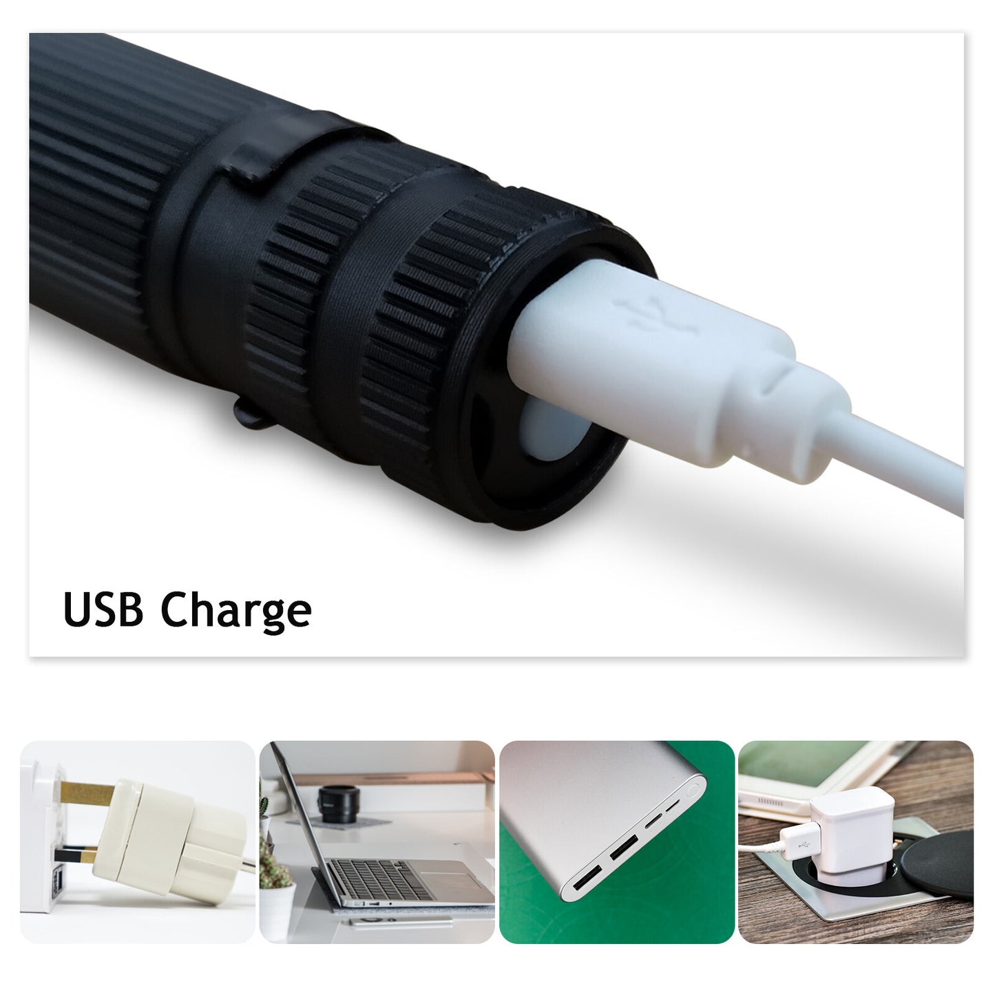 Rechargeable LED Flashlight Pack - Tactical Zoom Mini Pen Light for Camping & Outdoor Use
