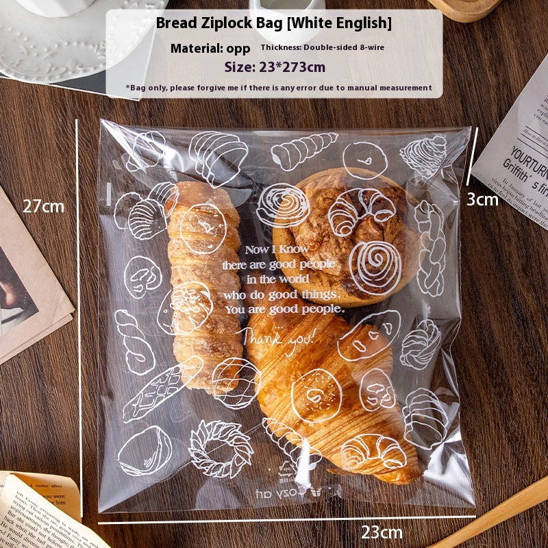 Disposable Bread & Bagel Packaging Bags Set - Transparent, Self-Sealing, 50 pcs