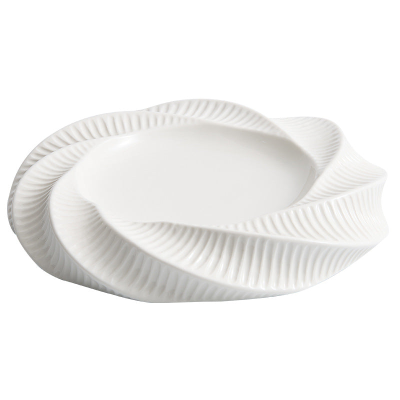 Double-Layer Creative Thread Pattern Ceramic Tableware Set - Assorted Sizes