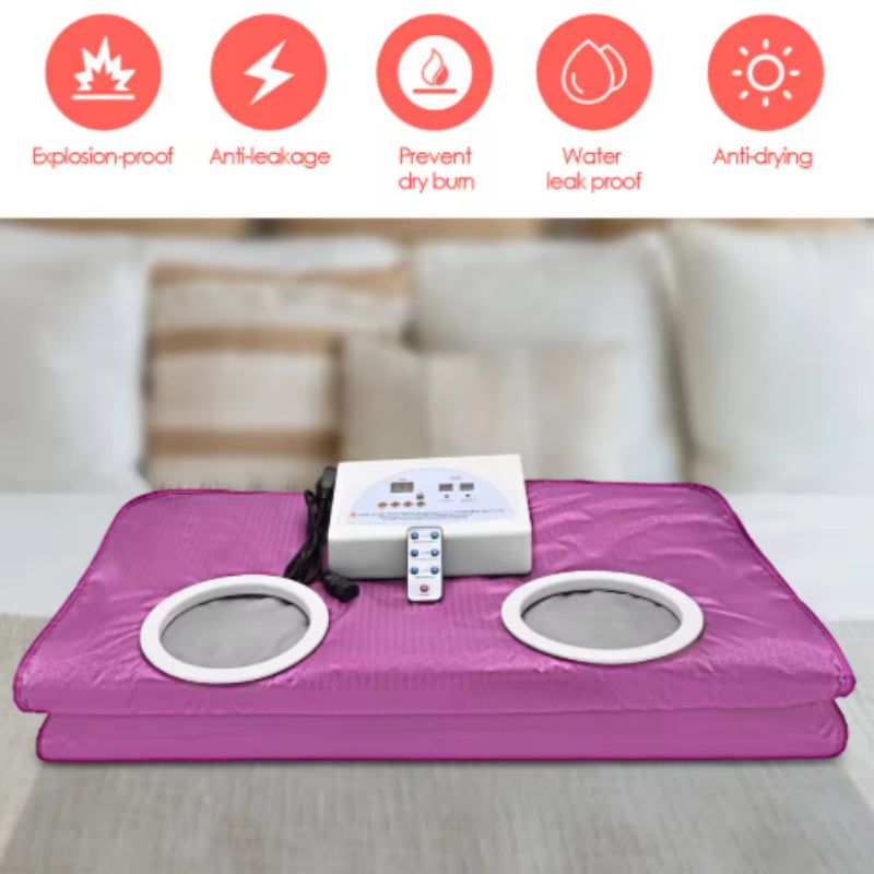 Electric Sauna Blanket with Sleeves & Remote Control