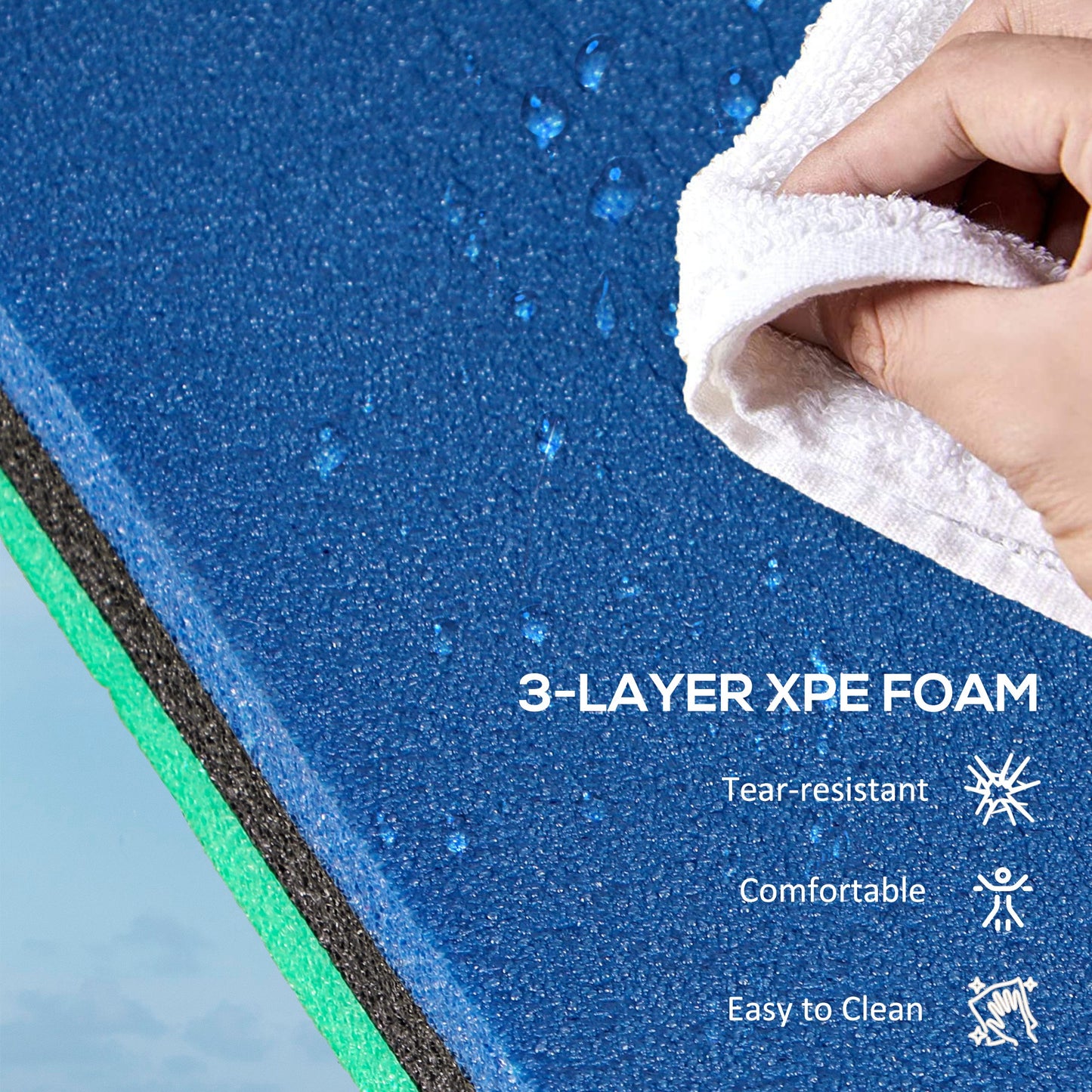 Lily Pad Floating Water Mat for 2 Adults - Green, 9 x 6 ft