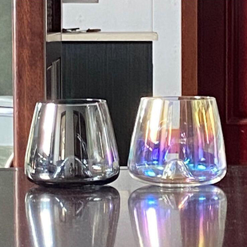 Crystal Glass Wine Cup with Concave Base - Stemless, Hand-Blown, Ideal for Bars & Hotels