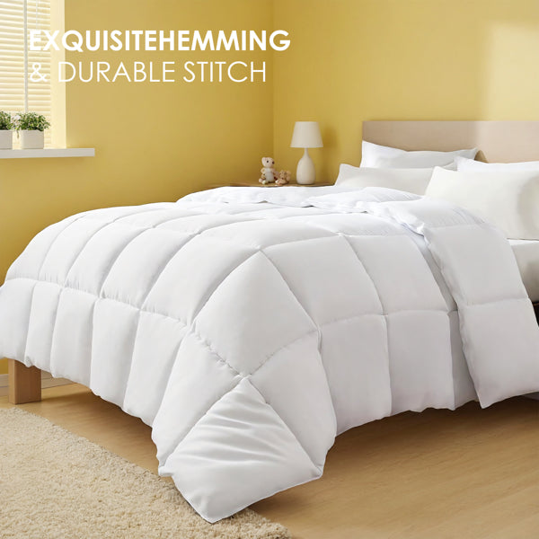 Oversized Checkered Quilted Duvet Cover - Cozy Design