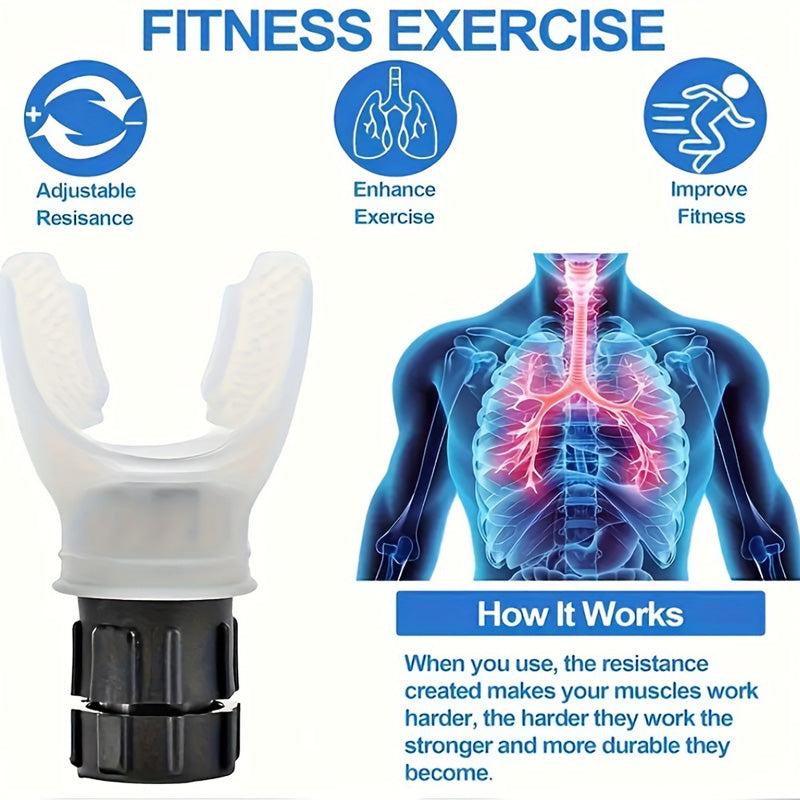 Breathing Exercise Device for Lung Capacity Training - Adjustable Resistance