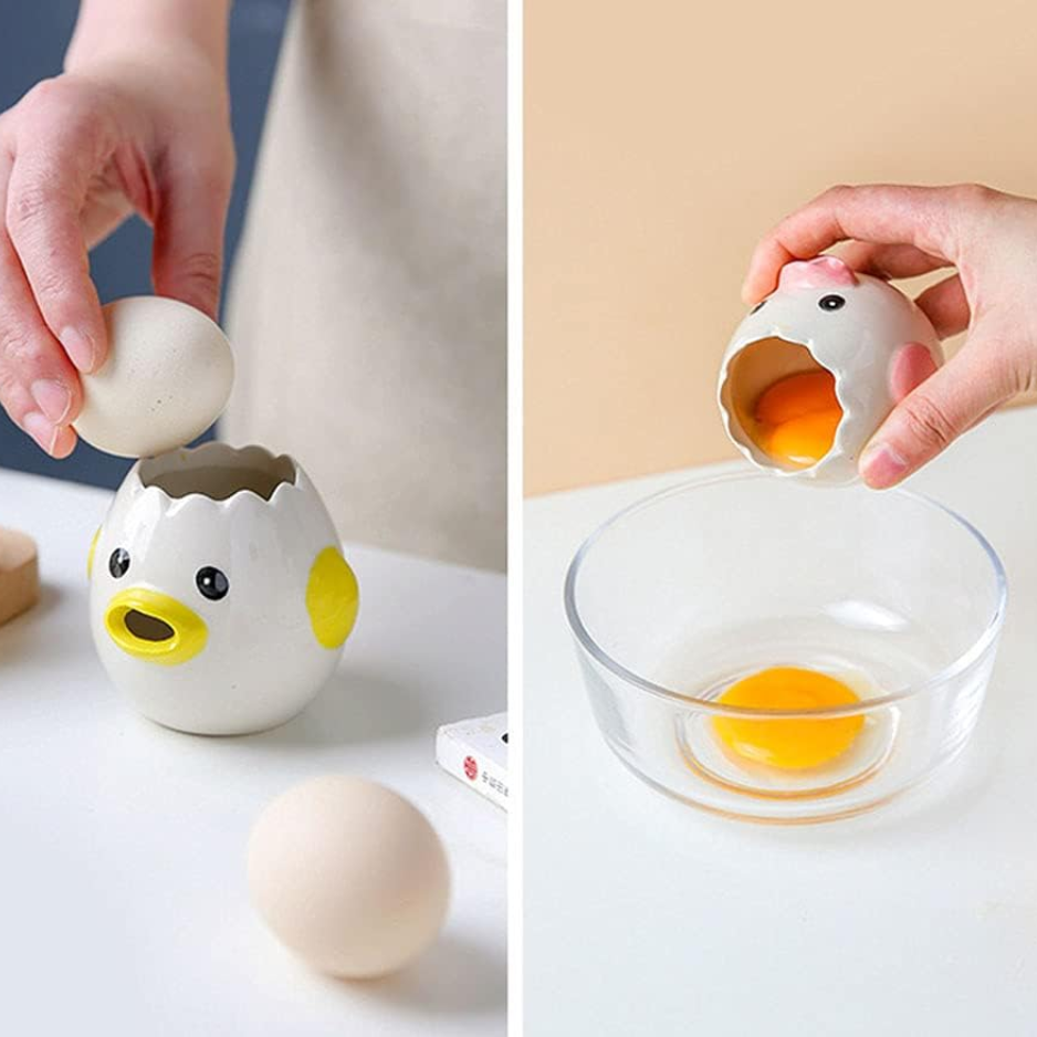 Ceramic Chicken Egg Yolk Separator - Cute Vomiting Design