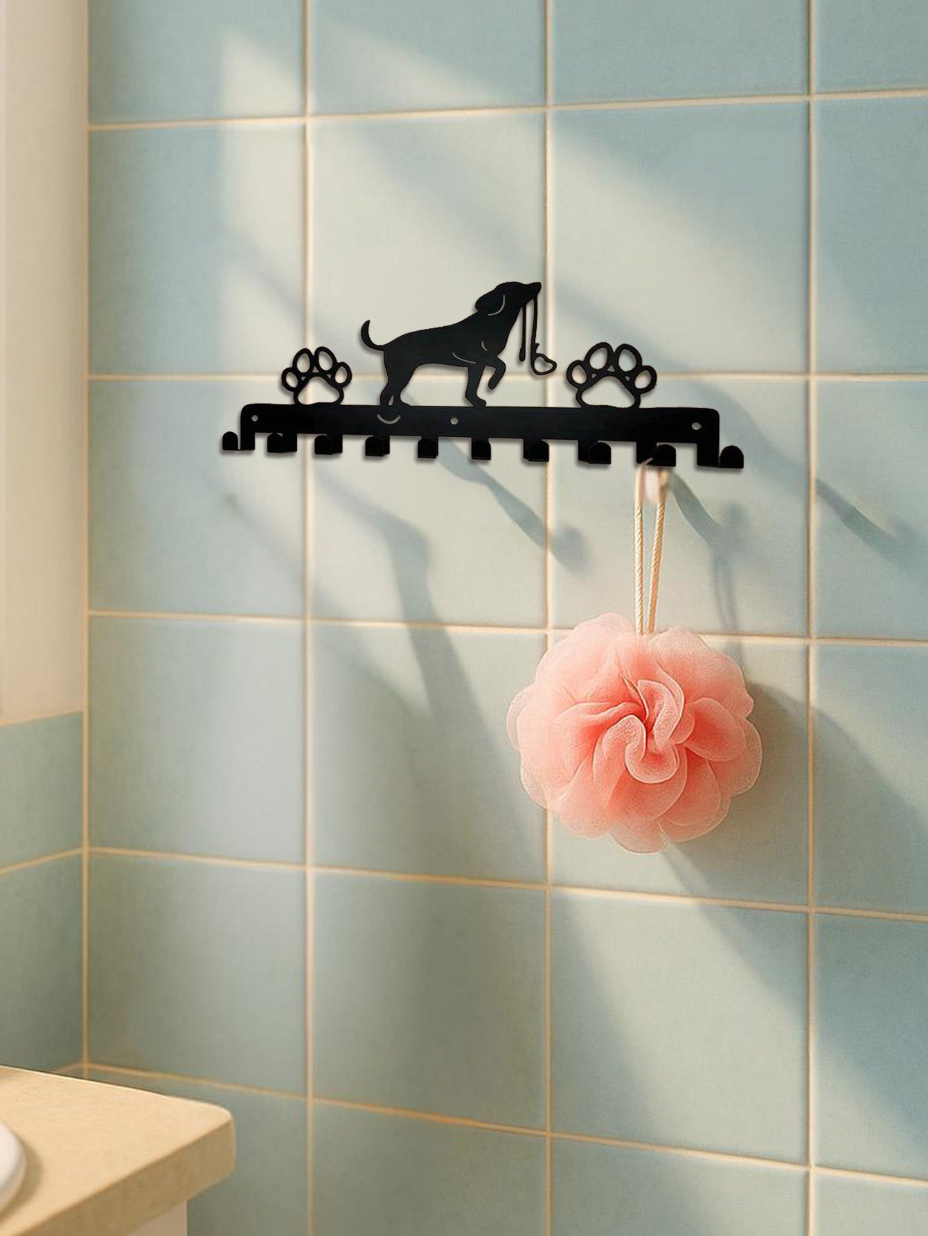 Rustic Wall-Mounted Key Holder & Leash Rack for Pets