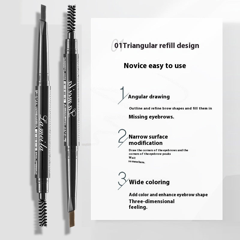 Waterproof Double-Headed Eyebrow Pencil - Natural Long-Lasting Makeup Tool