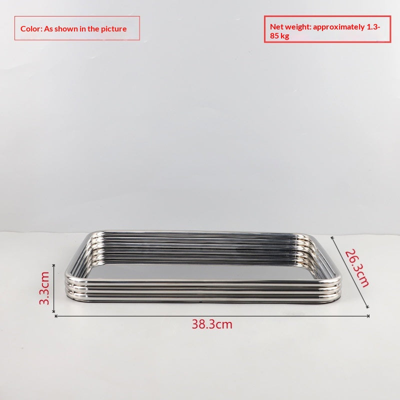 Minimalist Stainless Steel Rectangular Aromatherapy Storage Tray - Silver