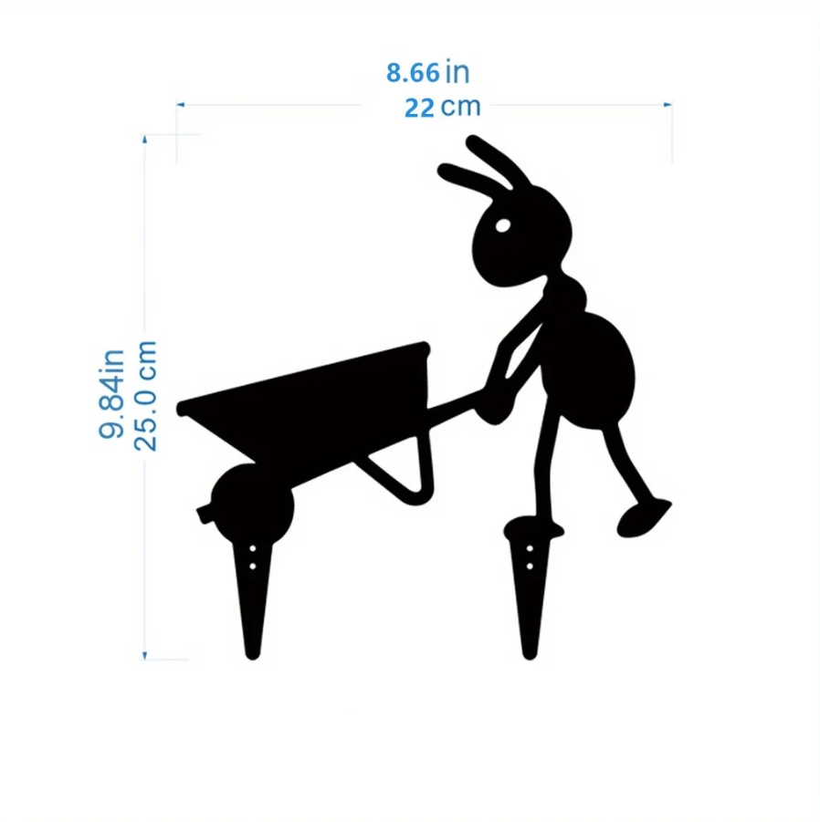 Iron Ant Garden Stake Outdoor Yard Art for Lawn Patio Decor