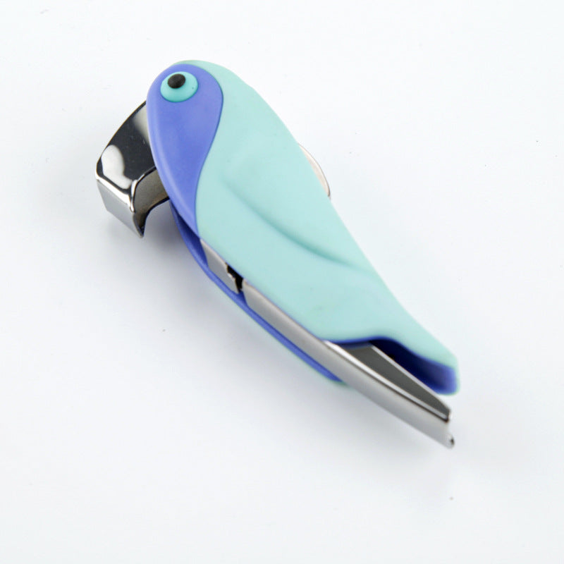 Multi-Function Stainless Steel Wine & Beer Opener with Parrot-Shaped Handle