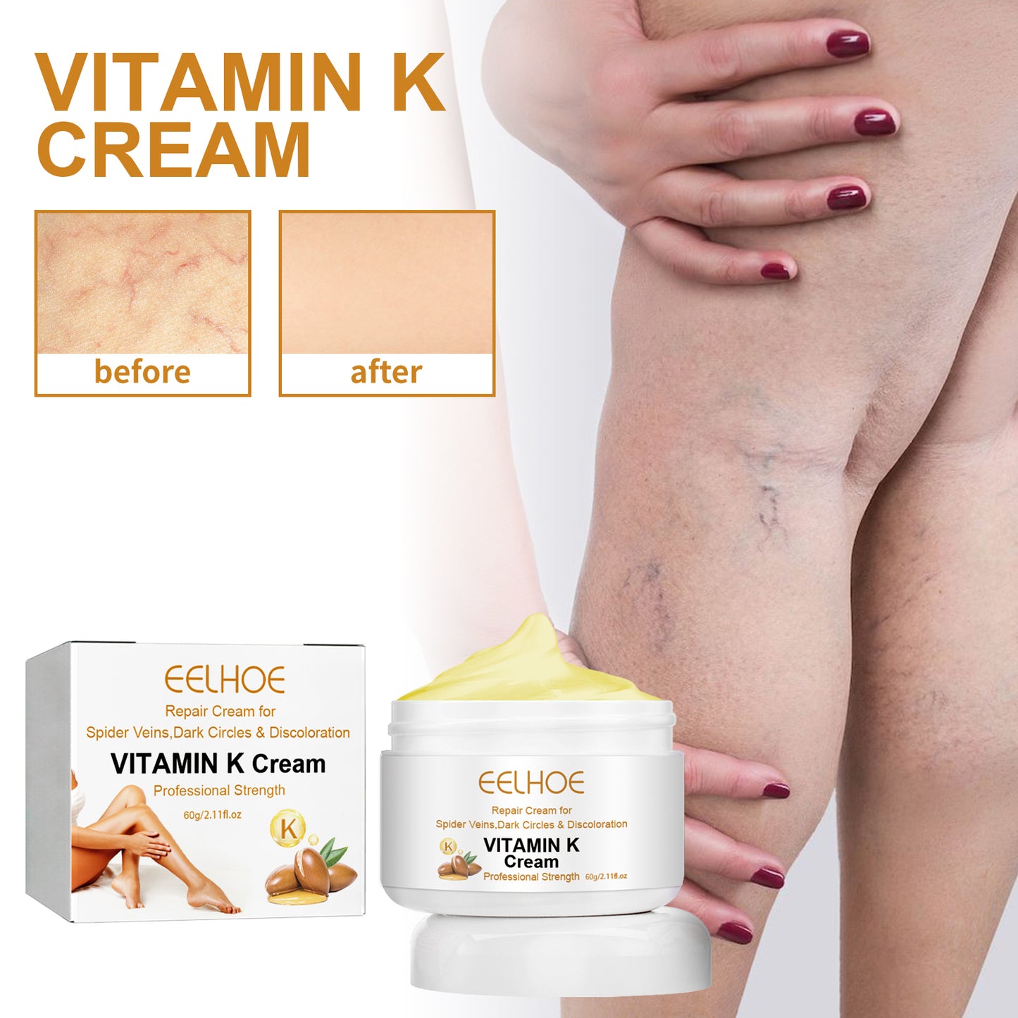 Vitamin K Cream for Skin Brightening and Vein Care 60g