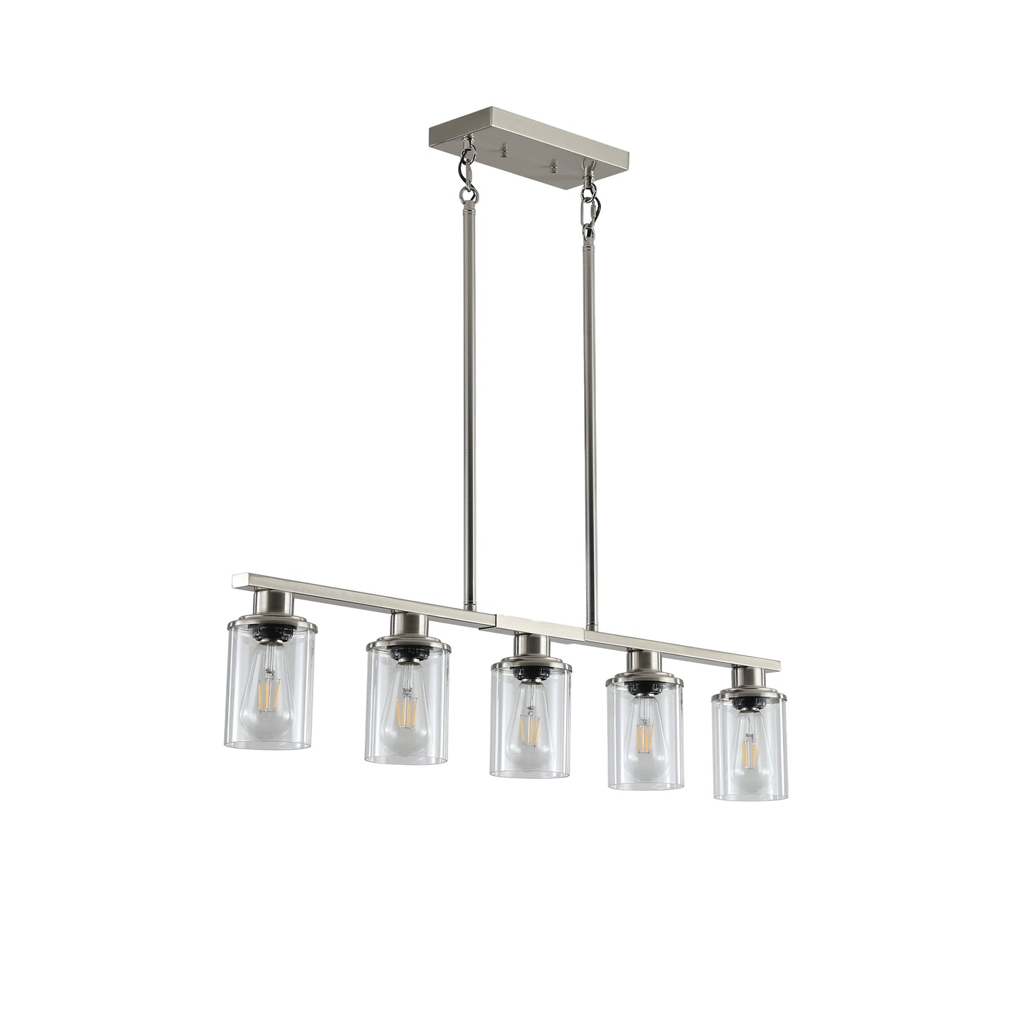 Brushed Nickel 5-Light Chandelier - Modern Pendant Light Fixture