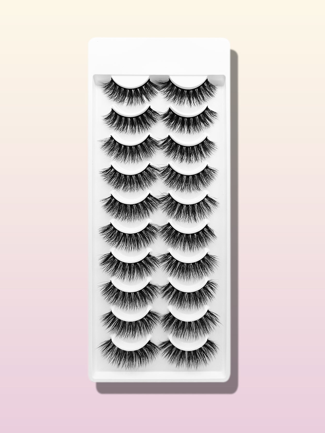 3D Premium Faux Mink False Eyelashes - Voluminous Cluster Style, 10 Pairs