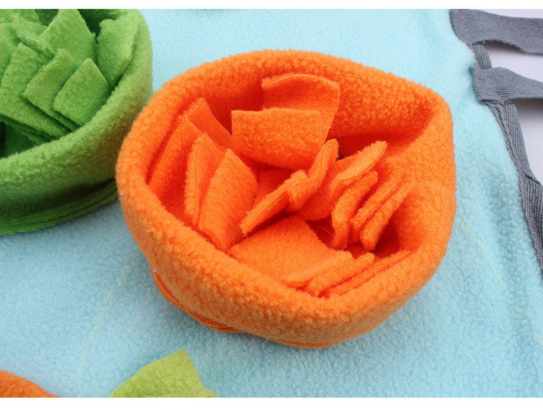 Candy Color Sniffing Training Mat - Blue Fleece Pet Training Aid