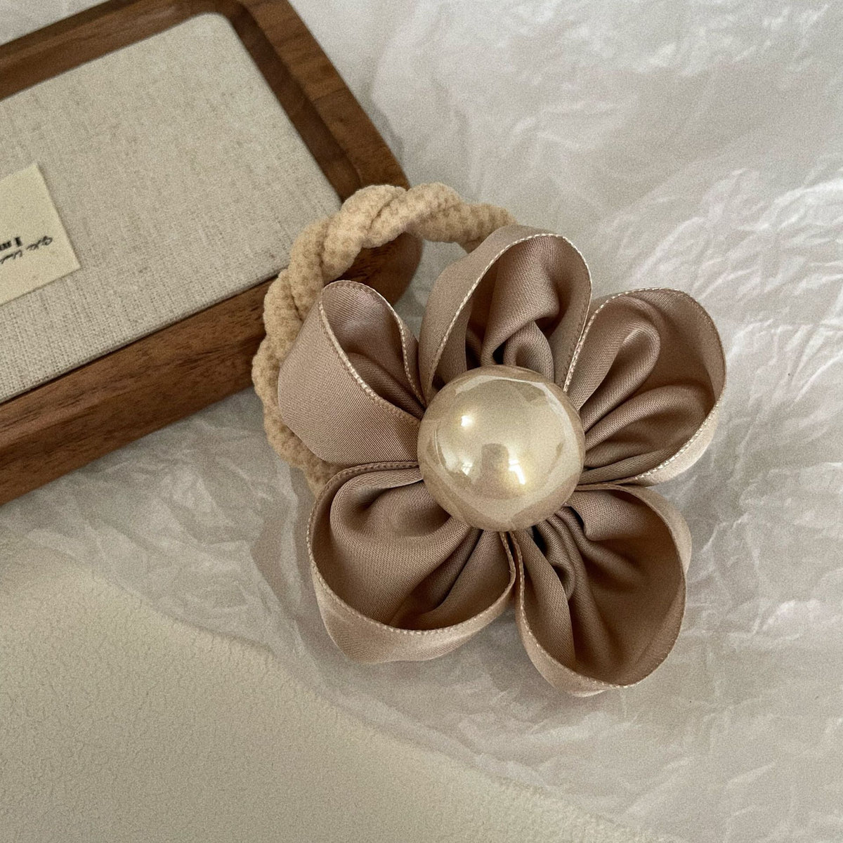 Pearl Handmade Flower Fabric Hair Band