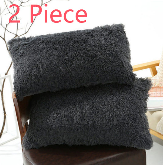 Winter Plush Pillowcase Set - Fluffy Long Plush & Velvet Bedding