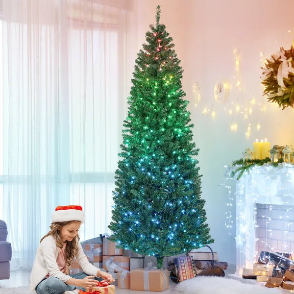 7ft Prelit Artificial Christmas Tree with LED Lights