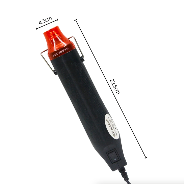 Mini Heat Gun Embossing Hot Air Tool Drying Paint 300W Nozzles