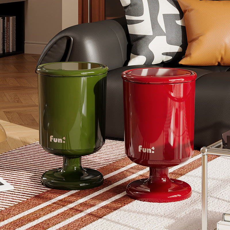 Tall Wine Glass Storage Bucket with Cover - Household Organizer