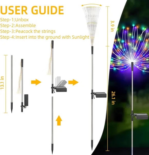Solar Garden Lights - 4 Pack Color Changing Lily Flowers