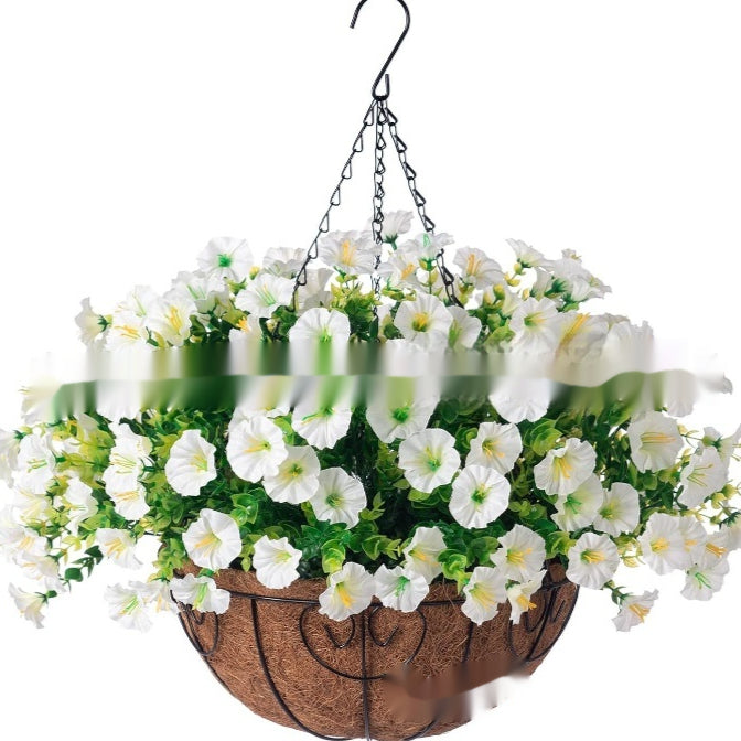 Hanging Plant Basket with Iron Frame for Coconut Palm Pots Garden Decor