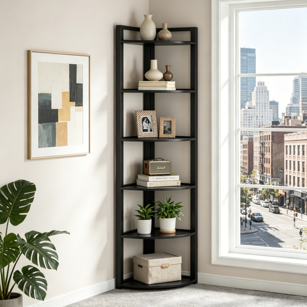 Corner Shelf - 6-Tier Multi-Functional Stand for Small Spaces