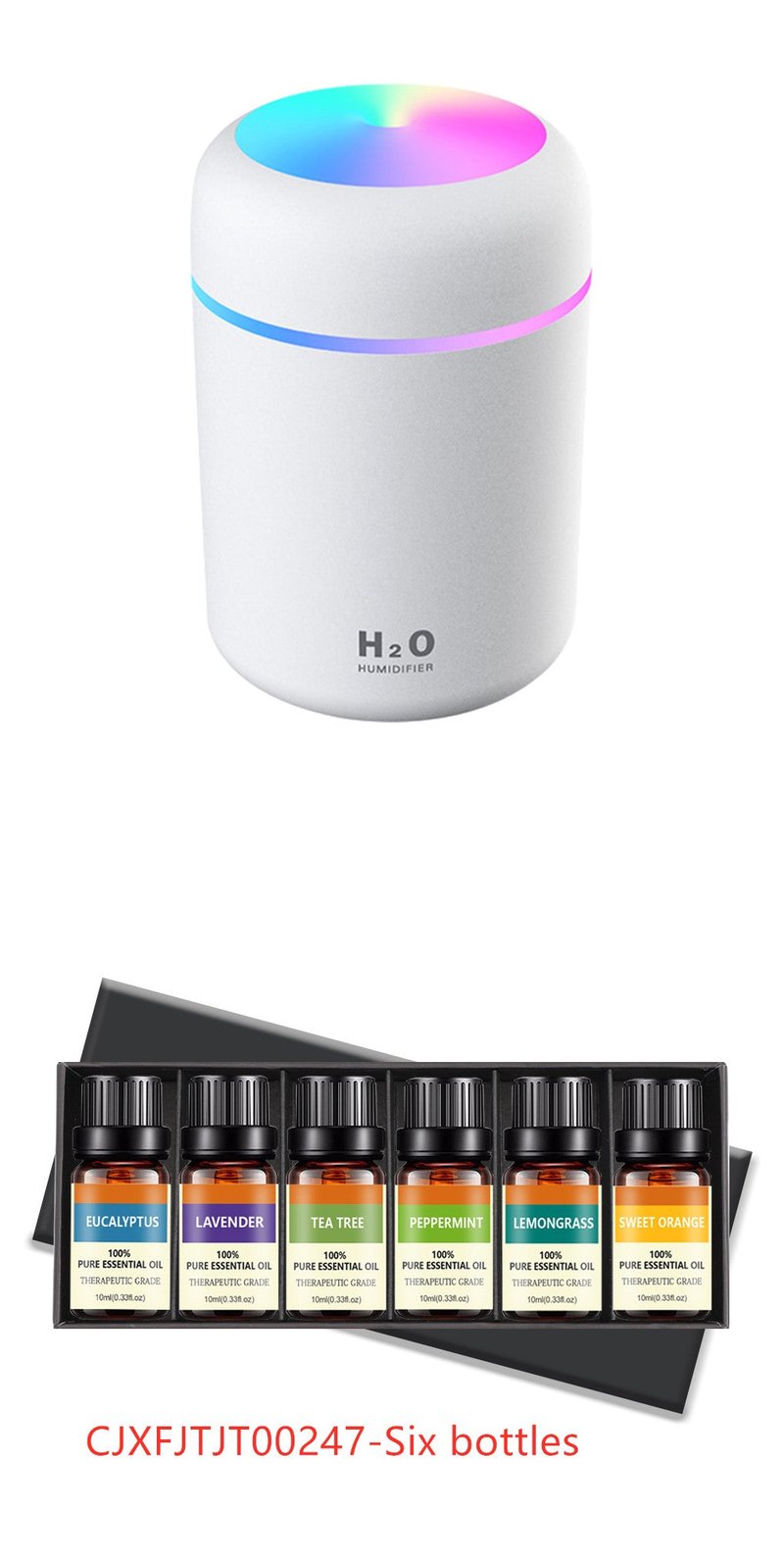 Ultrasonic Aromatherapy Essential Oil Diffuser - 300ml Night Light Humidifier