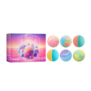 6-Piece Natural Essential Oil Bath Bomb Gift Set for Relaxing Spa