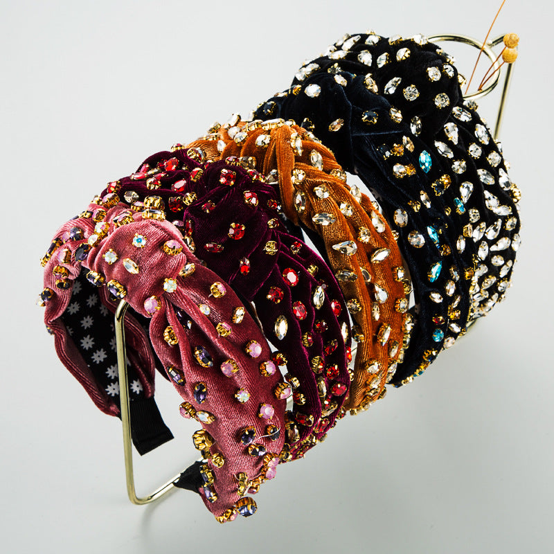 Diamond Velvet Headband - Hand-Woven Hair Accessory