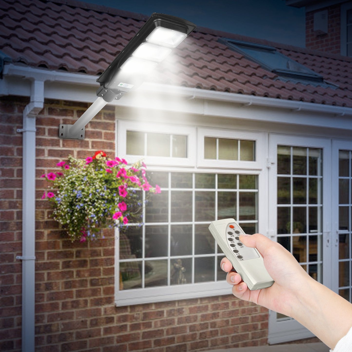Solar Street Light 180 LEDs Waterproof Outdoor Security Lamp with Radar Sensor