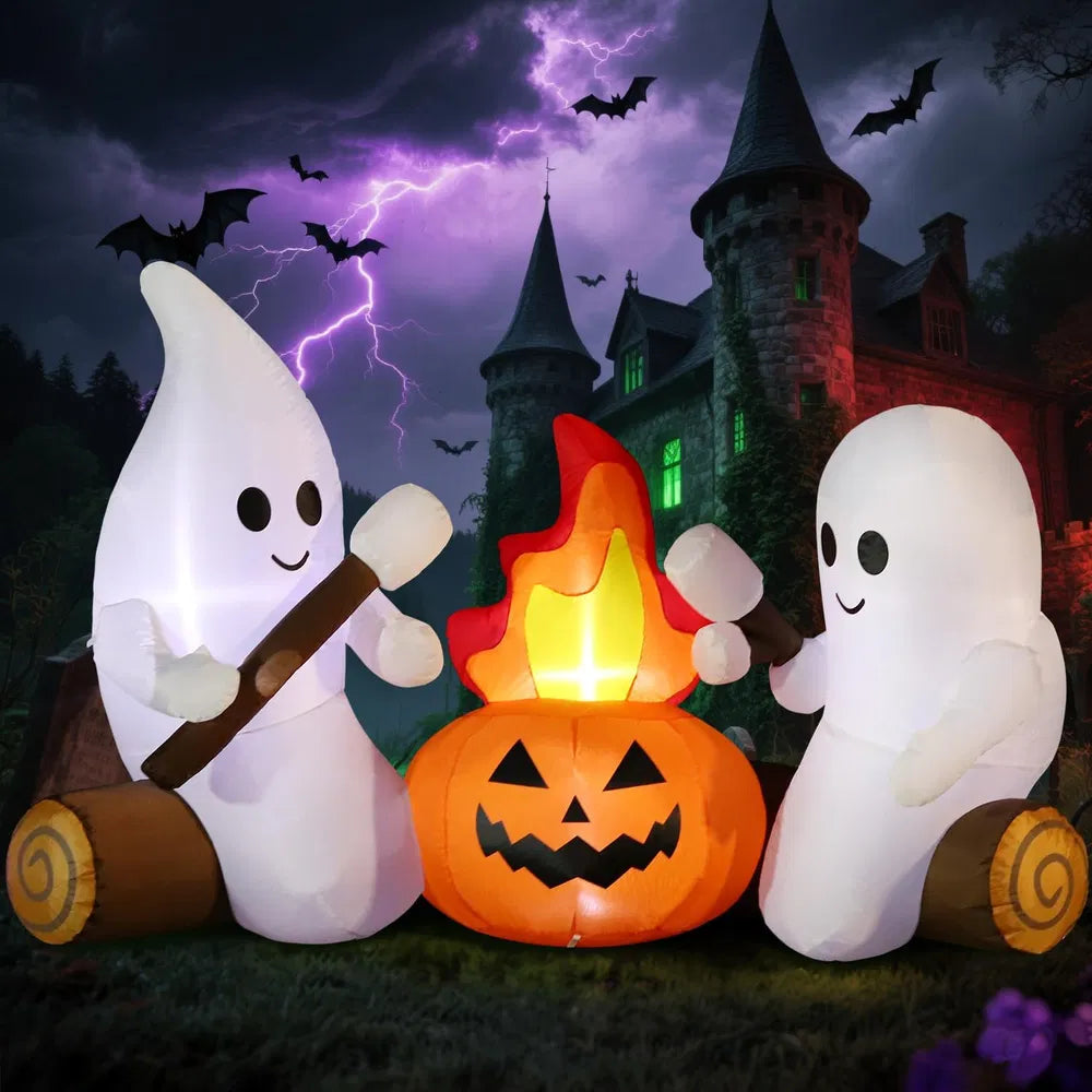 12FT Halloween Inflatable Ghost Decoration with LED Light