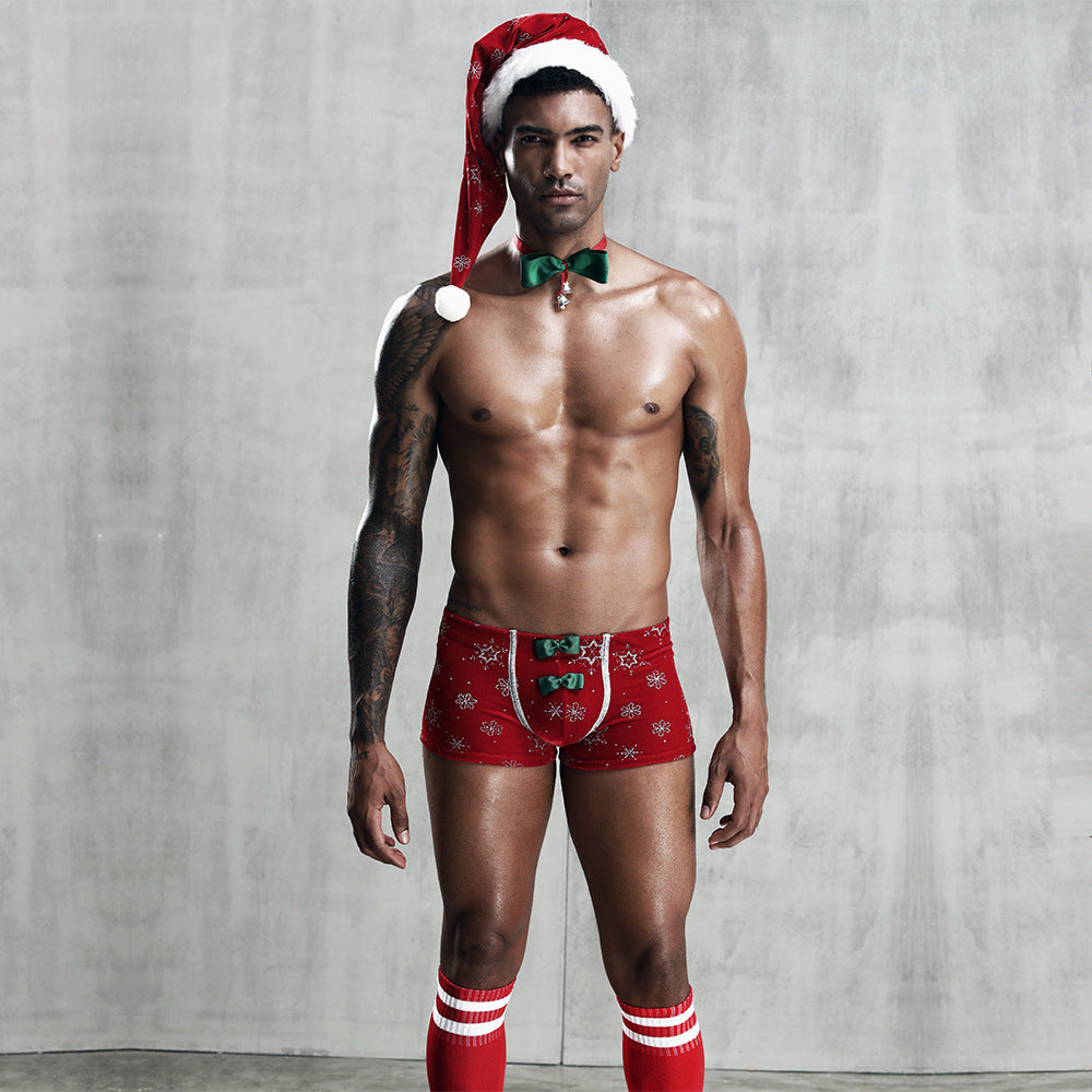 Men's Sexy Christmas Lingerie Set - One Size Holiday Underwear