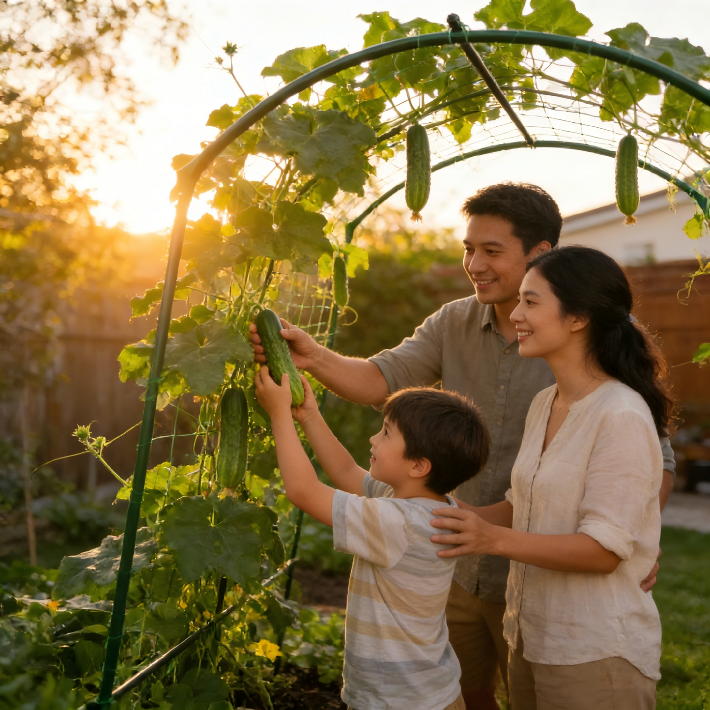 Heavy Duty Metal Garden Arch Trellis - Adjustable Climbing Support