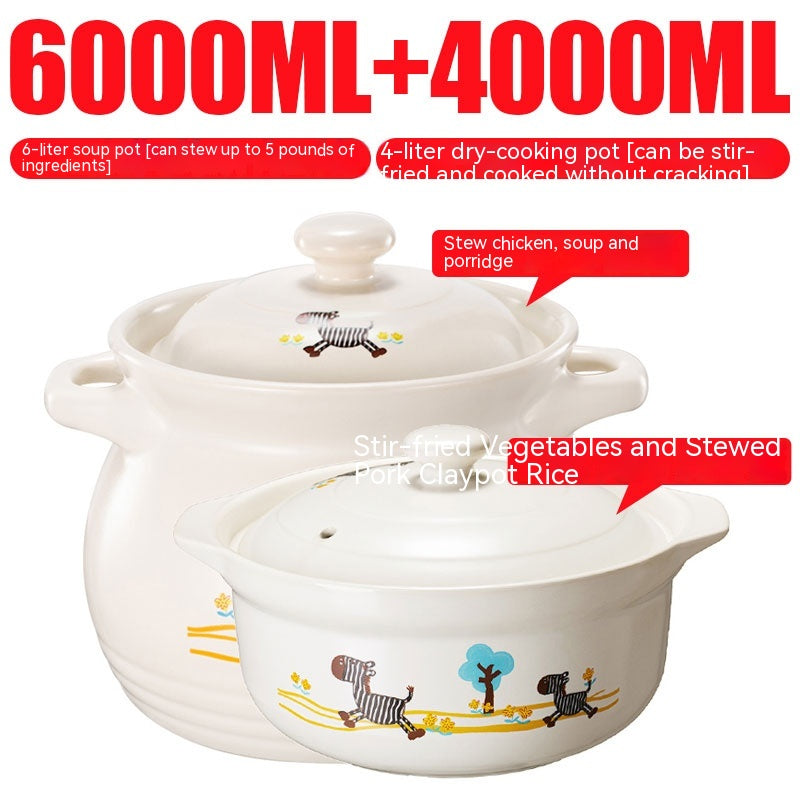 High-Temperature Ceramic Casserole Stew Pot with Cover - Kitchen & Home Storage