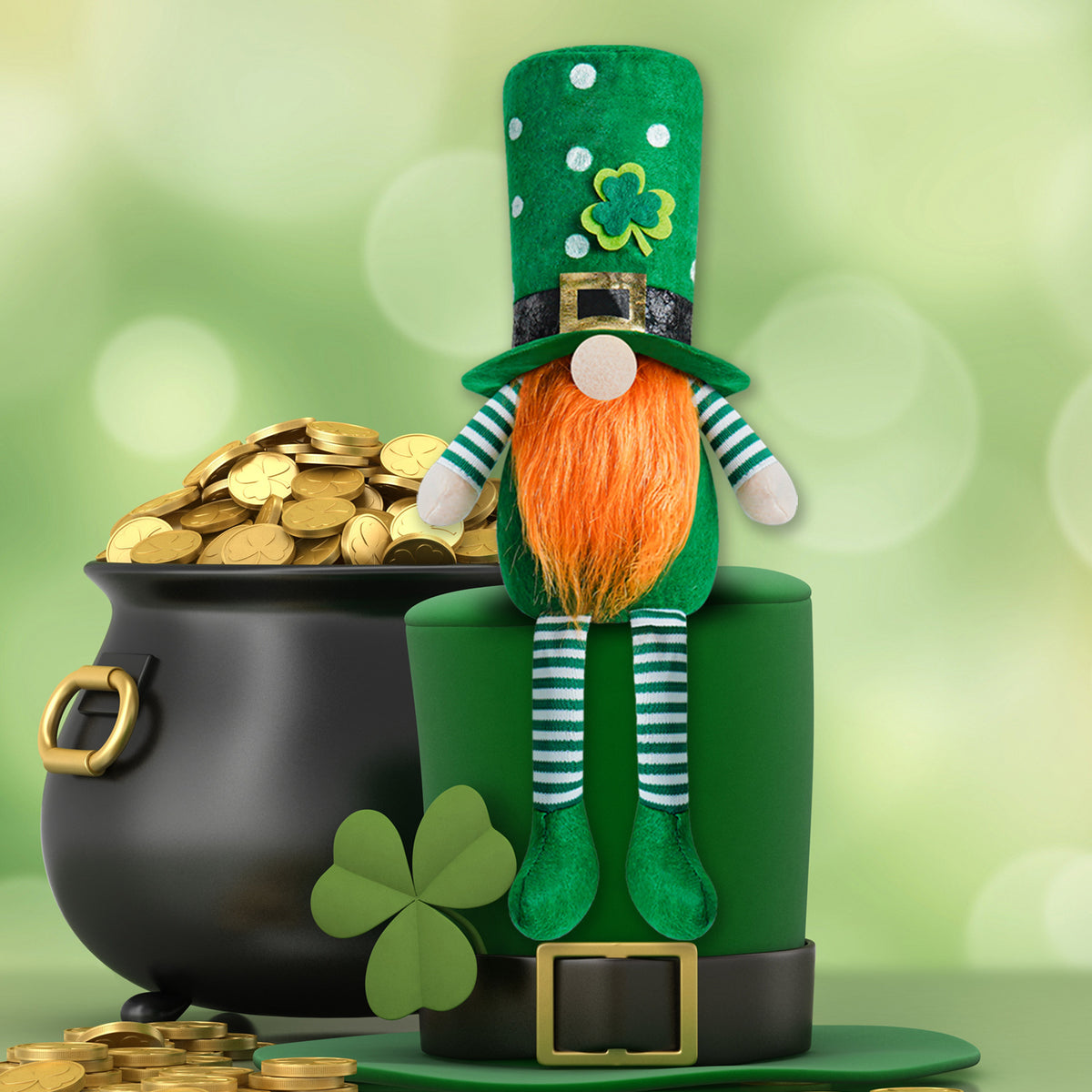 Irish Patrick's Day Green Doll Ornament for Home Decor