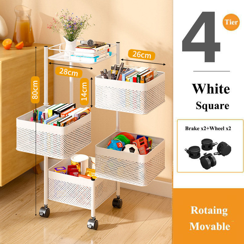 Vegetable Storage Basket Rack with Wheels - Multi-Layer Metal Kitchen Organizer