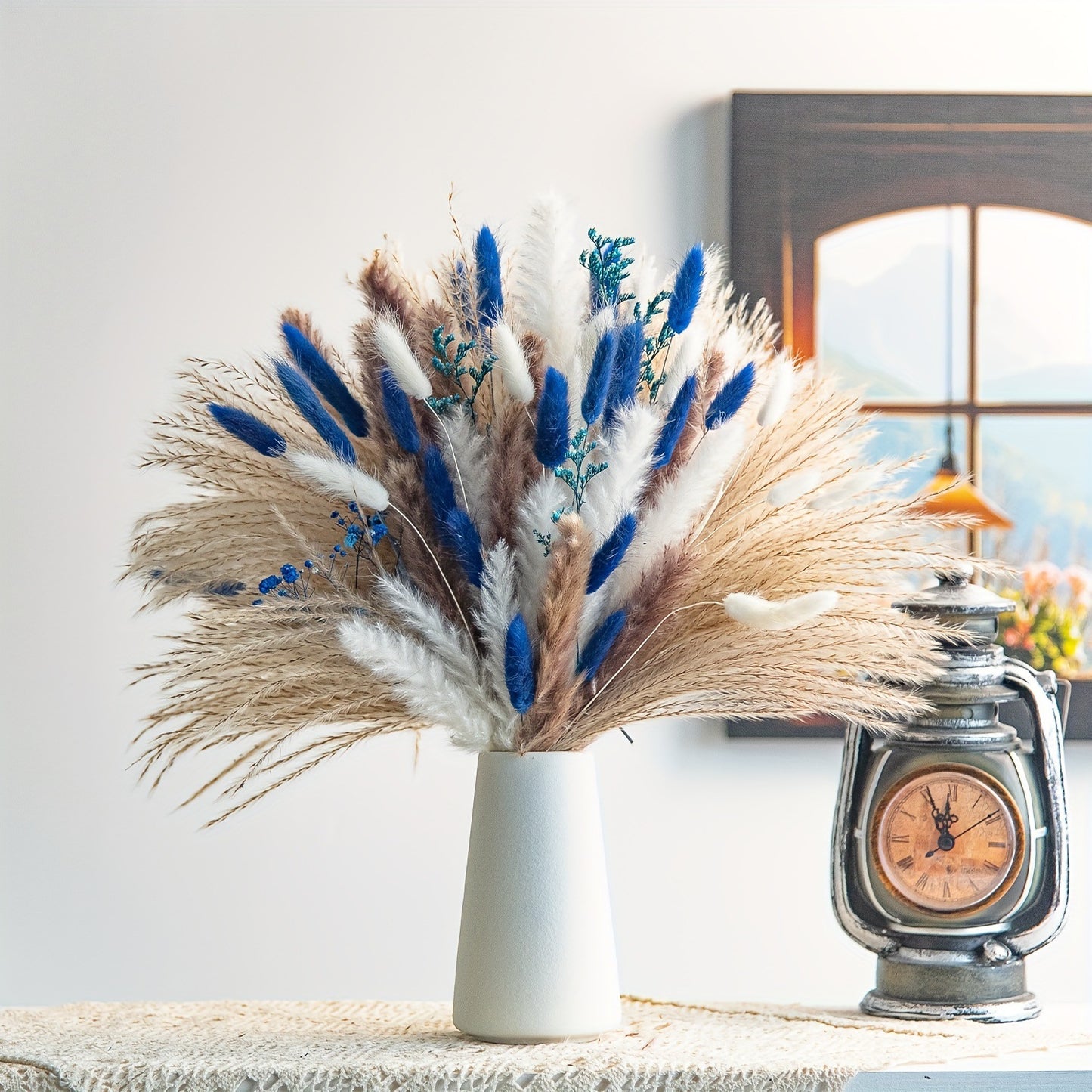 Dried Flower Bouquet - Preserved Grass Flower Arrangement for Home Decor