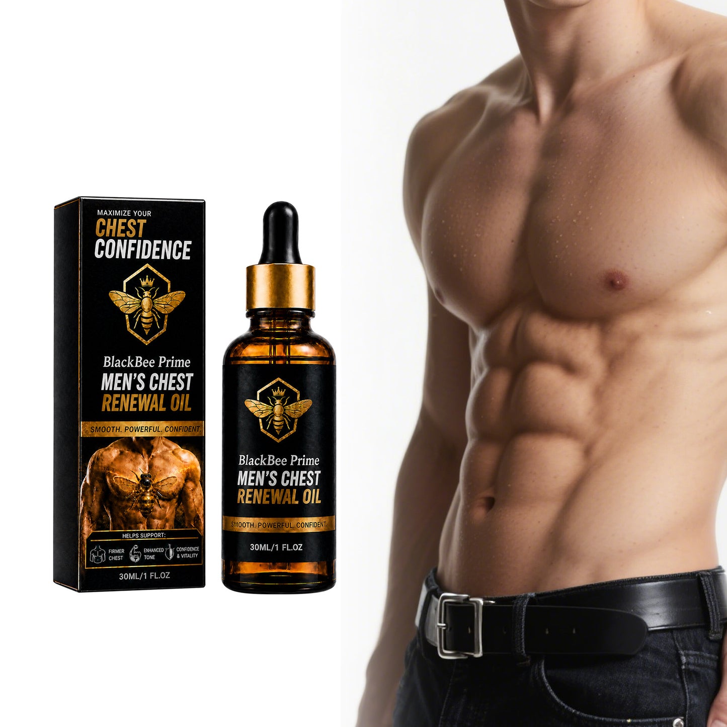 Men's Chest Care Essential Oil - 30ml Natural Skin Nourishment