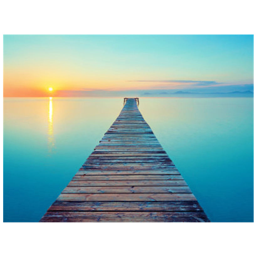Full Square Diamond Painting Sunset Lake Scenic Cross Stitch Kit - DIY Art Craft