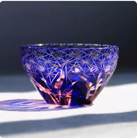 Hand Carved Crystal Glass Cup - Handmade Drinkware in Multiple Colors